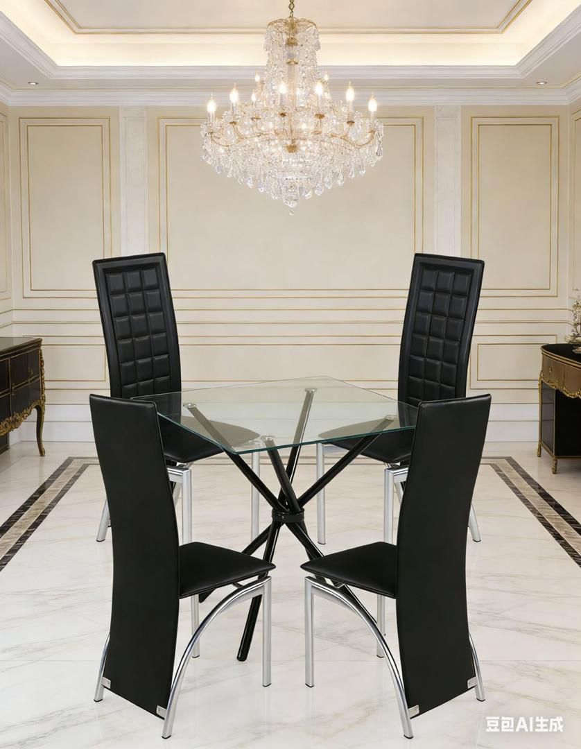 Table à manger Verre & Chrome (4 places)